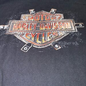 Harley-Davidson Black and Orange Graphic Tee